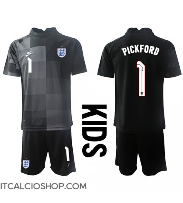 Inghilterra Jordan Pickford #1 Portiere Prima Maglia Bambino Mondiali 2022 Manica Corta (+ Pantaloni corti)